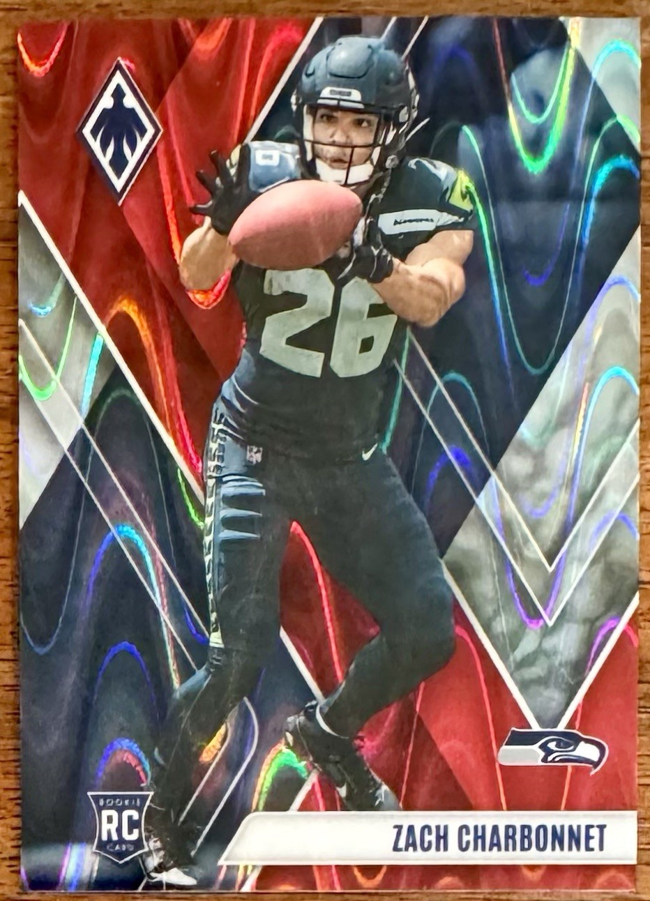 2023 Panini Phoenix Red Seismic #127 Zach Charbonnet /199 SP | Seahawks