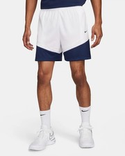 Nike Icon Dri-Fit Men  s 8" Basketball Shorts White Navy DV9524-101 Large Unisex