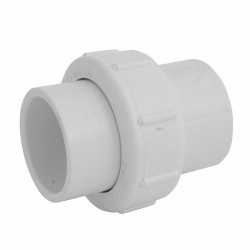 PVC Pipe Fitting 1-1/2-Inch Slip Union Schedule 40 EPDM O-ring WU-1500-S White