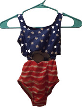 Art Class Girl's Patriotic Swimsuit XS 4/5 
