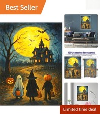 Halloween 5D Diamond Painting Kit for Adults - Ghost Moon Design, 12x16 Inch