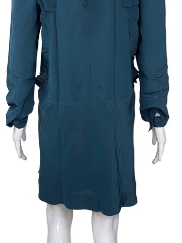 Isabel Marant Designer Femmes Salvia Vert Bouteille Soie Court Mini Robe L 38 - Photo 13 sur 16