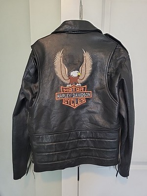 Vintage Leather Harley Davidson Patch Jacket