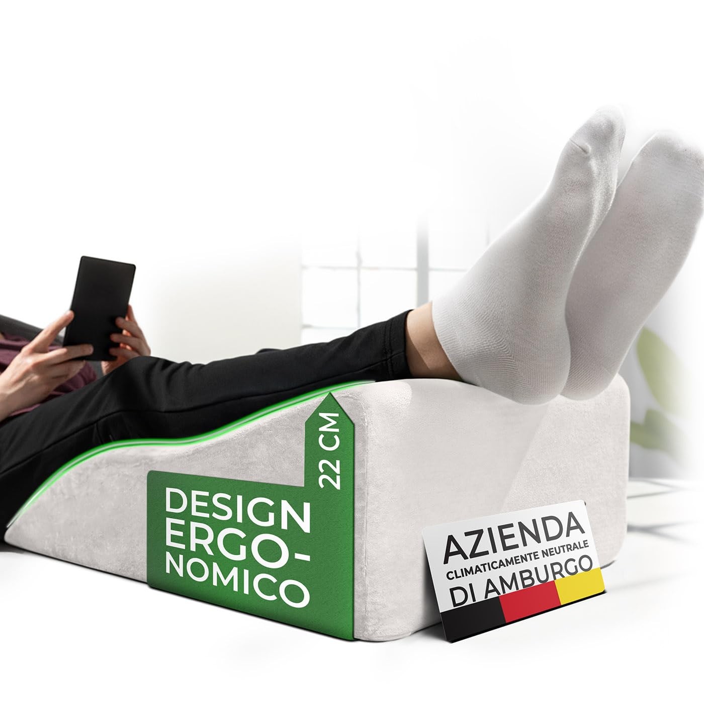 Ergonomisches Venenkissen zum Beine hochlagern MEDIUM Beinhochlagerungskisse...