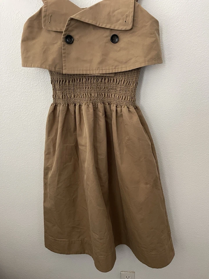 Vestido de trinchera Snidel midi marrón tostado con cinturón talla 0 pequeño  Foto 4 de 4