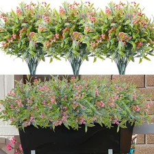 pcs Artificial Flowers, UV Resistant, Plastic, for Outdoor Decor, Plant, 12 Red