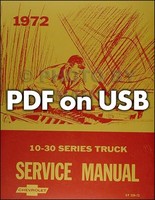 1972 Chevrolet Truck Werkstatthandbuch USB Service Reparatur Manual