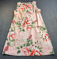 ALYX Dress Womens 12 Sheath Spring Florals Pale Pink Sleeveless Career Work Zip