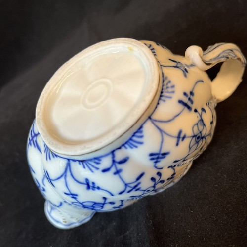 Antique Sontag Maisel Blue Onion Sauce Gravy Pitcher Tettau Germany 5oz Gold 6in - Picture 10 of 19