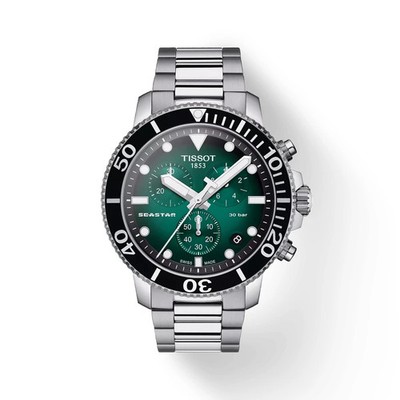 Tissot T120 Seastar 1000 Green Dial Chronograph - Model # T120.417.11.091.01