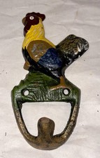 HEAVY CAST IRON PAINTED ROOSTER WALL HOOK