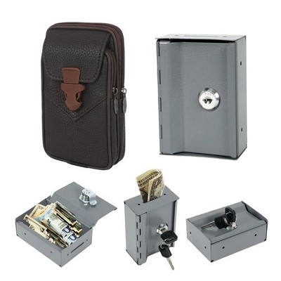 Metal Gambling Box with 2 Keys Portable Cash Box for Gambler Lock Metal Pocke...