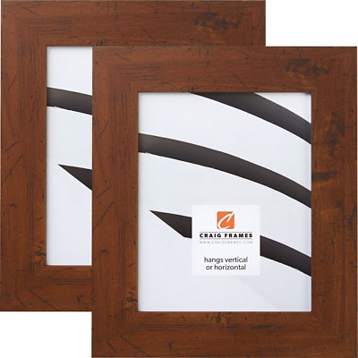 Craig Frames Bauhaus, 2'' Modern Dark Walnut Brown Picture Frame, 2-Piece Set