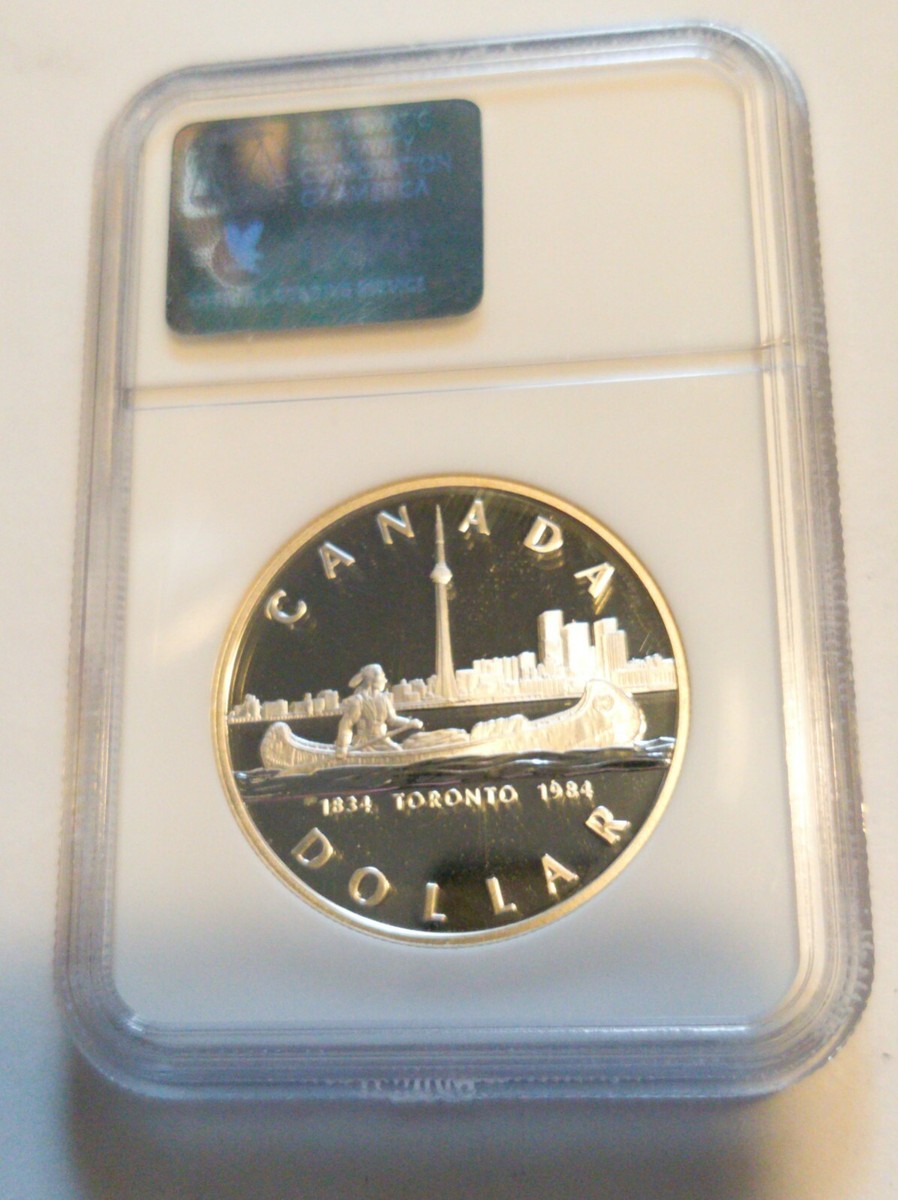 カナダ 1984年 0 Silver NGC 1ドルプルーフ銀貨 トロント150周年記念