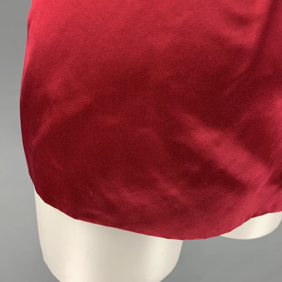 PRADA Size 10 Red Silk Pleated Sleeveless Dress Top - Image 4 of 4