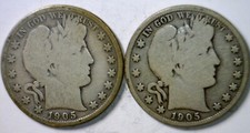 1905  1905s G /VG Barber Half Dollar Silver Coins Nice G/ VERY GOOD 2 Coin LOT