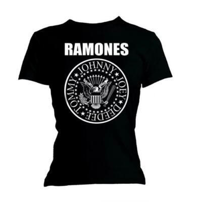 Ramones 'Seal' (Schwarz) Damen Schlank T-Shirt
