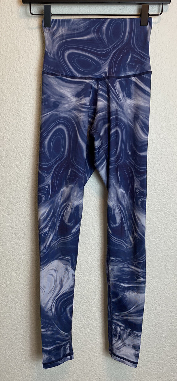 Leggings DYI Define Your Inspiration XS Azul y Blanco Remolino Cintura Alta