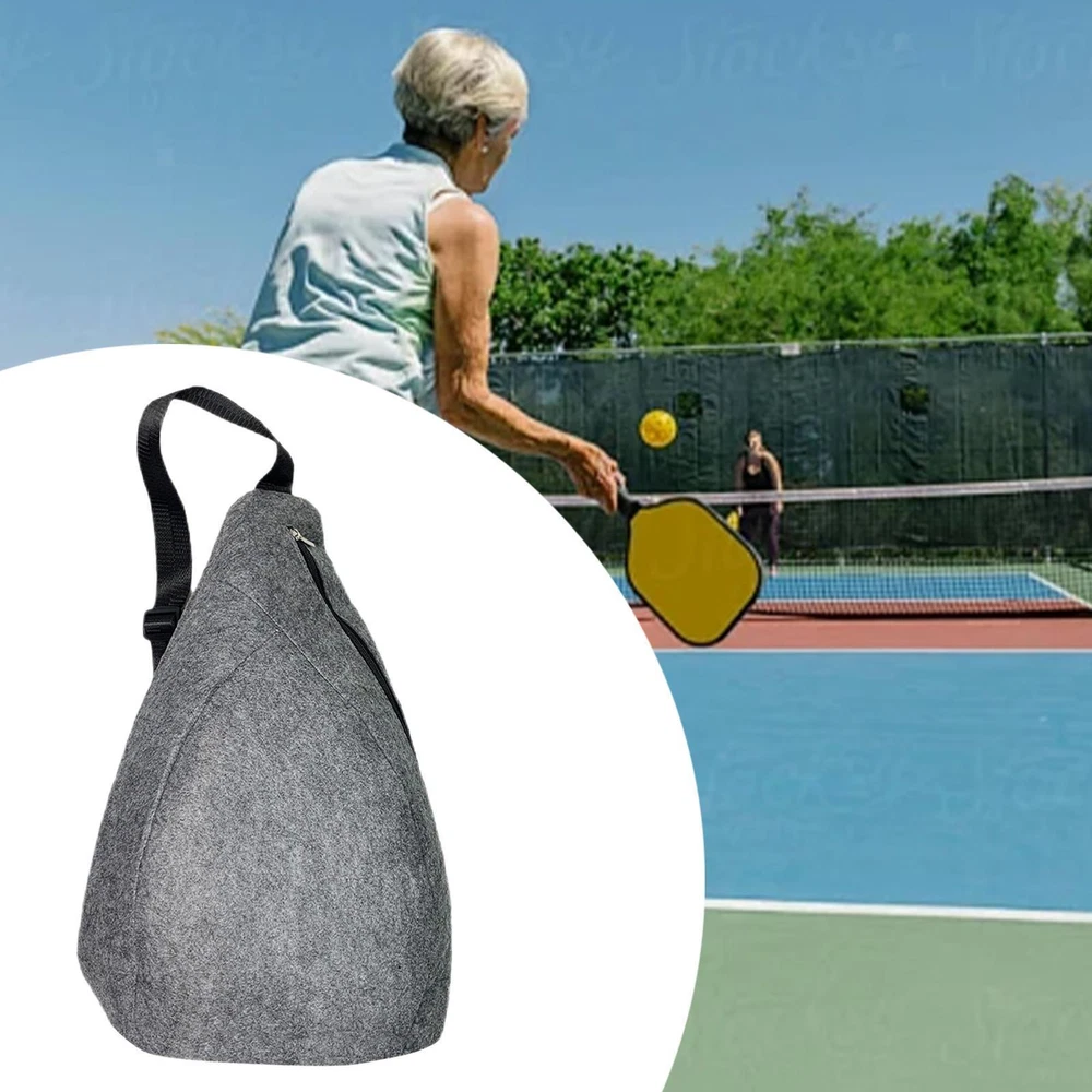 Pickleball Bag Portable for Sports Zipper Closure for Women Men Sling Bag