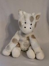 Little Giraffe Plush Luxe Stuffed Animal Soft Lovey White Blue Taupe Dots 12"