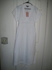 Women's Size M Cotton Gauze Maternity Midi White Dress NEW by Quince