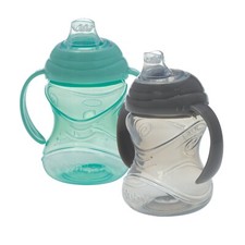 Nuby Clik-It Soft Spout Grip N' Sip Trainer Cup 2-Pack - No Leaks - Easy-to-Hold