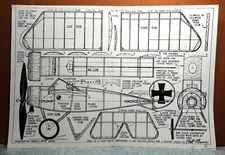 1918 HERGT MONOPLANE BALSA FREE FLIGHT MODEL AIRPLANE PLANS 8" WINGSPAN