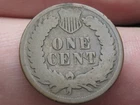 1873 Indian Head One Cent Penny- Closed 3, About Good Details