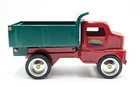 TONKA 1949 1996 50TH ANNIVERSARY LEVER DUMP TRUCK RED&GREEN PRESSED STEEL  (H13)