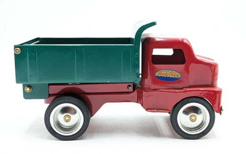 TONKA 1949 1996 50TH ANNIVERSARY LEVER DUMP TRUCK RED&GREEN PRESSED STEEL  (H13)
