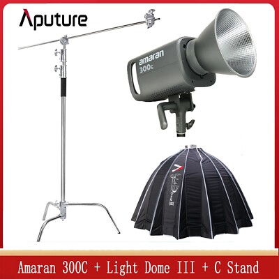 Amaran 300C RGBWW LED Videoleuchte 300W 2500K-7500K + Light Dome III + C Stand