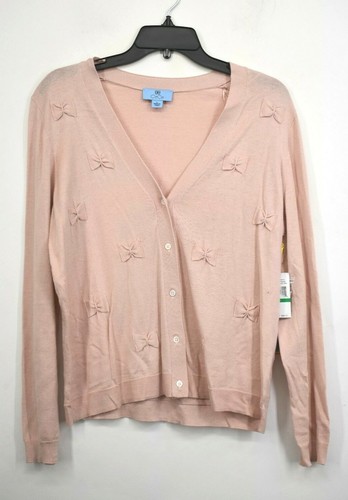 CeCe Womens Pink V-neck Long Sleeve 