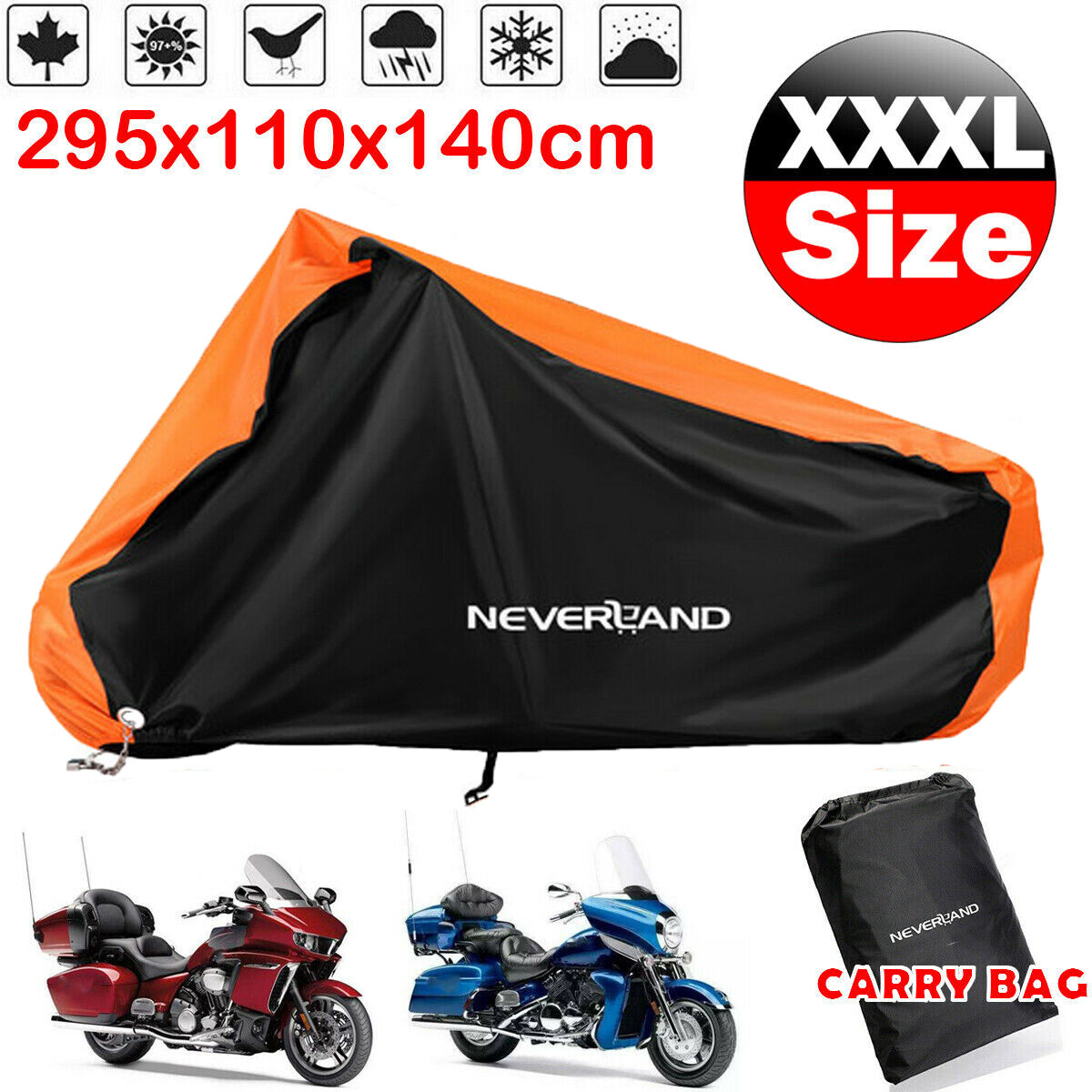 NEVERLAND 3XL Motorcycle Cover For Harley Davidson Street Road
