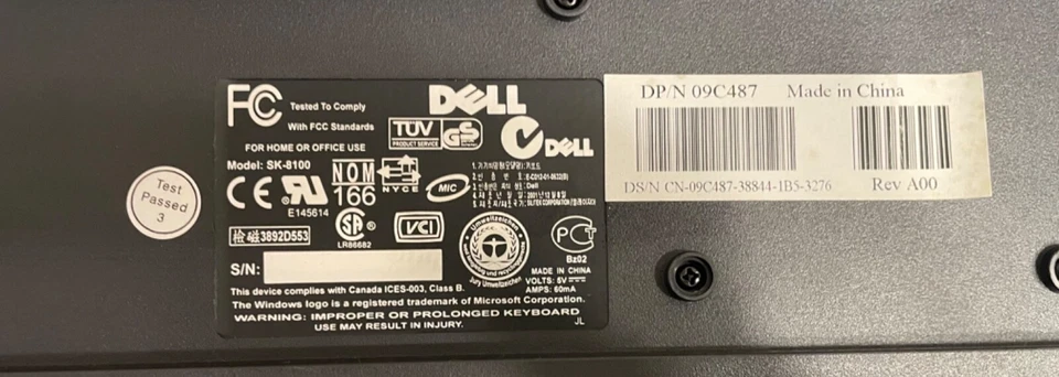 Dell 09C487 Black Multimedia Keyboard computer  home office  - Image 3 of 3