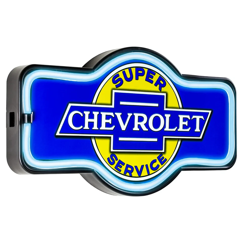 Letrero de pared LED de neón Chevrolet Super Service vintage garaje bar hombre cueva decoración Foto 2 de 4