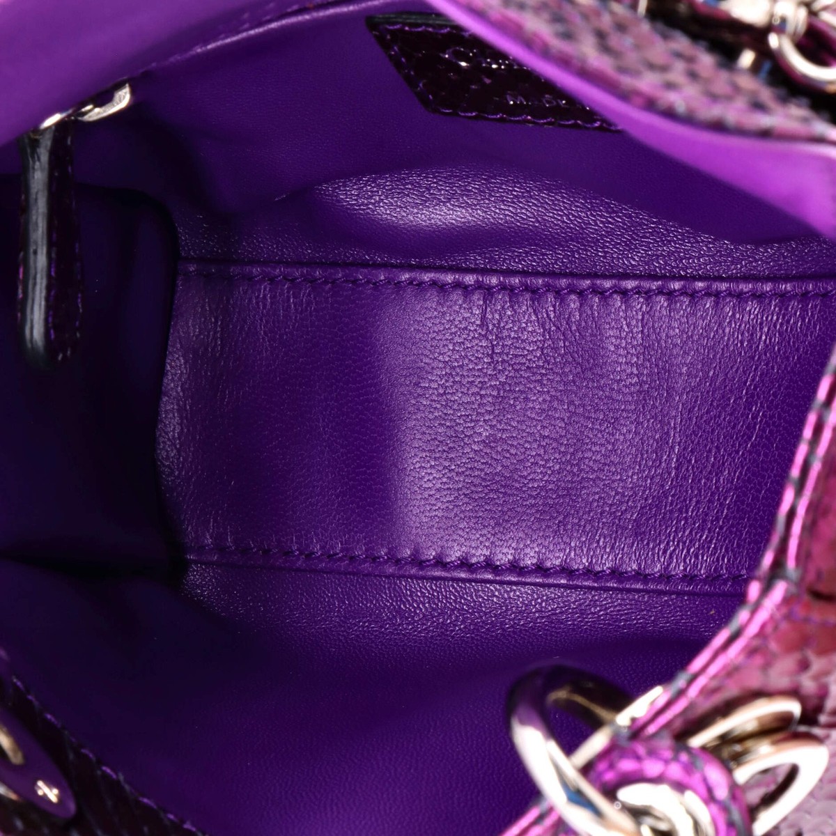 Christian Dior Lady Dior Chain Bag Metallic Snakeskin Mini | eBay