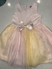 Zunie Tulle Pouf Fit  Flare Dress Blue Gold Floral Girls 5