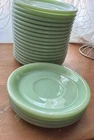 Fire King Jadite Set Of 4 Restaurant Ware Saucers 6 inch  Anchor Hocking