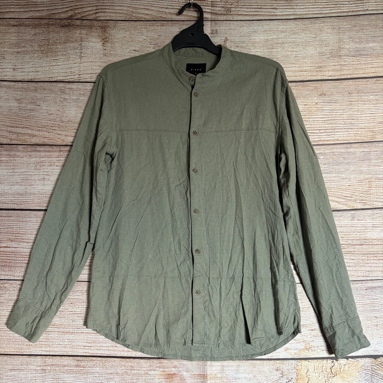 Nique Shirt ~ Size XS Men's ~ Khaki Linen Blend Long Sleeve Regular Fit
Opens in a new window or tab