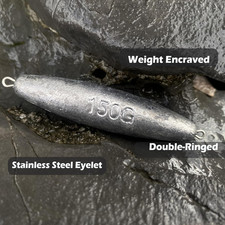 Trolling Weights Inline Fishing Weights Sinkers Double Ringed Weights for Sal...