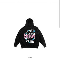 JUNIOR H SAD BOYZ X ANTI SOCIAL SOCIAL CLUB HOODIE PINK LETTERING 