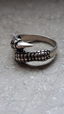 925 Sterling Silver Eagle Claw Ring | Gothic Nordic Viking Adjustable
