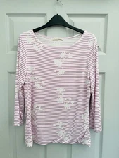 BNWTs WOOOLOVERS Lilac & White Floral 3/4 Sleeve Jersey T-Shirt Sz M 12