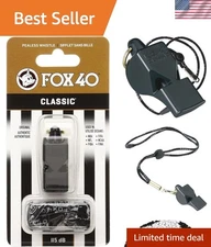 Ultimate Coaching Whistle - 115 dB Loud, Pealess Design with Break Away Lanyard