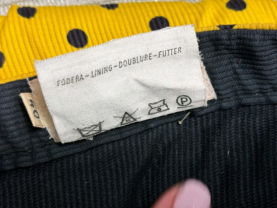 Falda forrada a lunares de colección Valentino Garavani Boutique para mujer talla 40 negra amarilla Foto 4 de 4