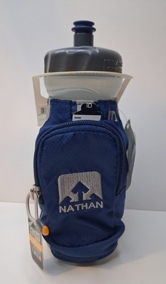 Nathan Quick Draw Plus Handheld Running Water Bottle Phone Pocket 22 oz Blue