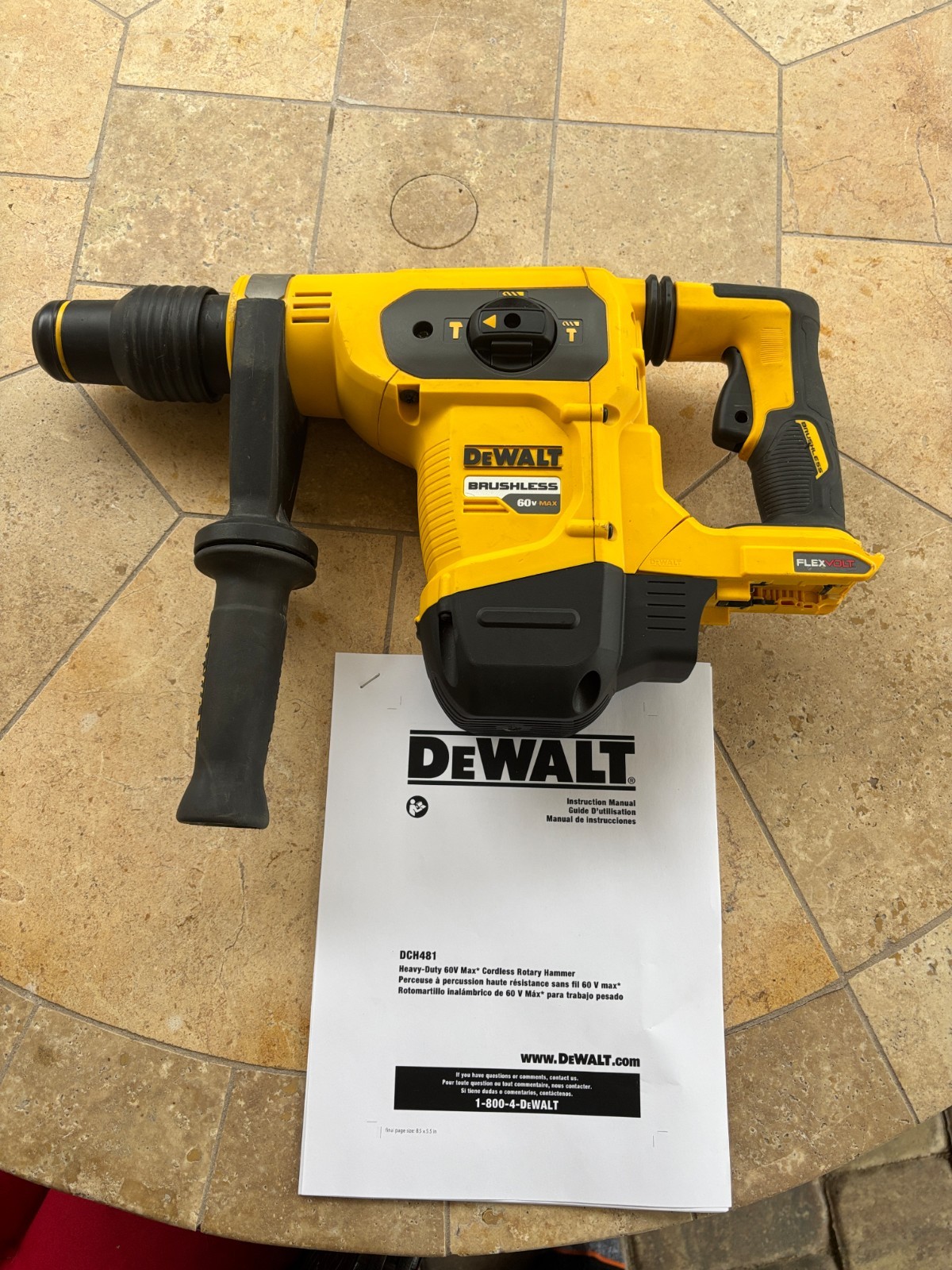 DeWalt DCH481 60V Cordless 1-9/16" SDS Max Combination Hamme
