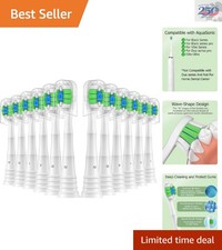 12 AquaSonic Replacement Toothbrush Heads with DuPont Bristles - White