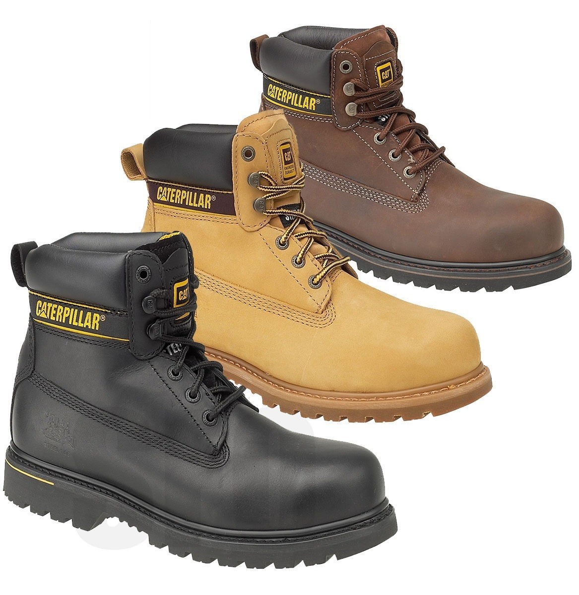 PARA HOMBRES Caterpillar CAT PUNTERA ANCHA DE ACERO ZAPATOS DE TRABAJO DE SEGURIDAD BOTAS DE ENTRENAMIENTO TALLA 6-12