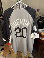 Majestic MLB Chicago White Sox 20 Carlos Quentin Jersey Men s Sz 2XL Gray/Black